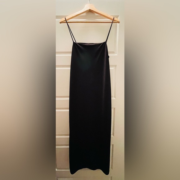NWT ZARA Black Sleeveless Minimalist Midi Dress - Picture 1 of 9